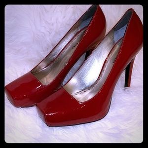 Gianni Bini Square Toe Patent Leather Pumps